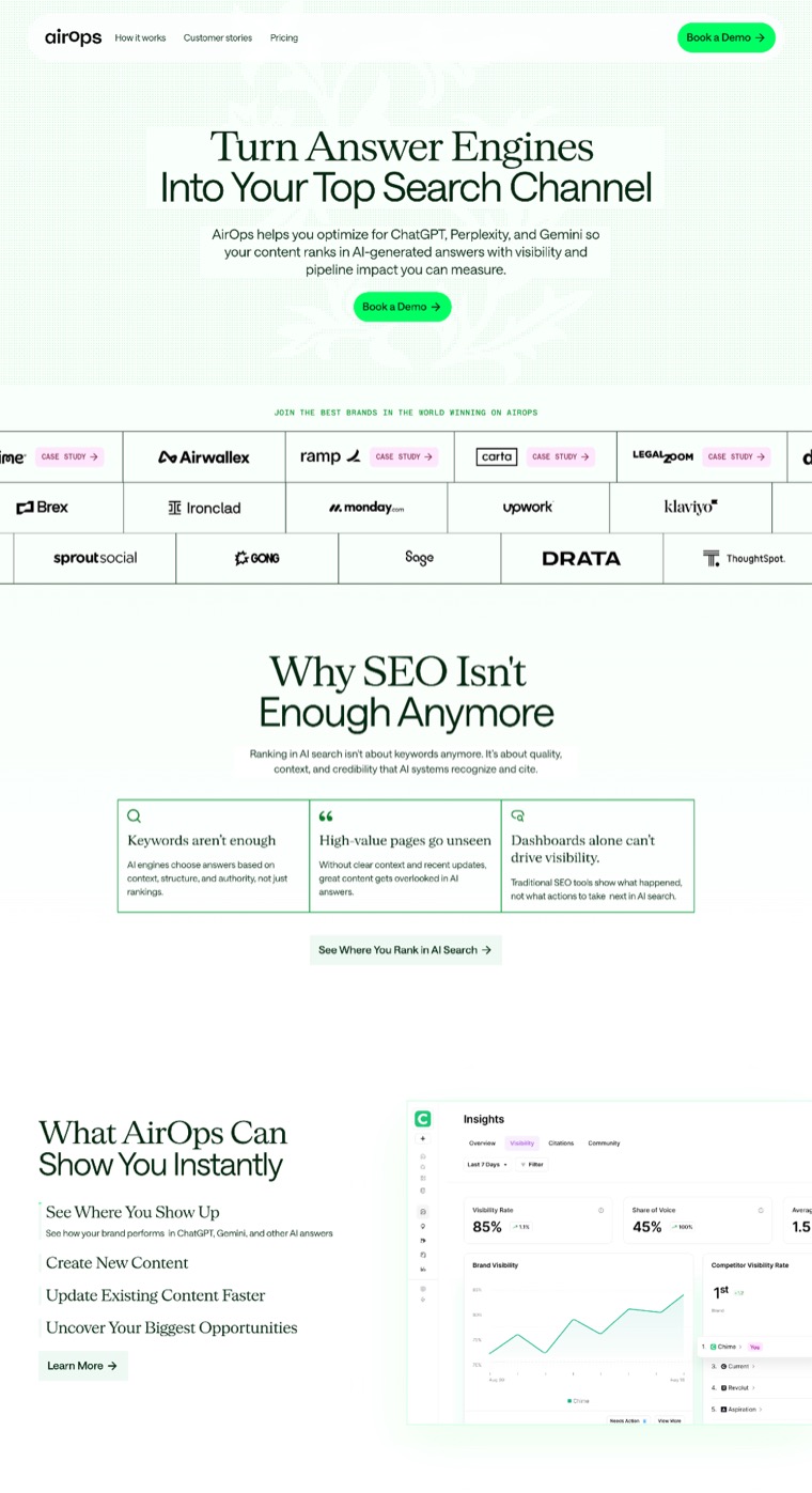 AirOps landing page